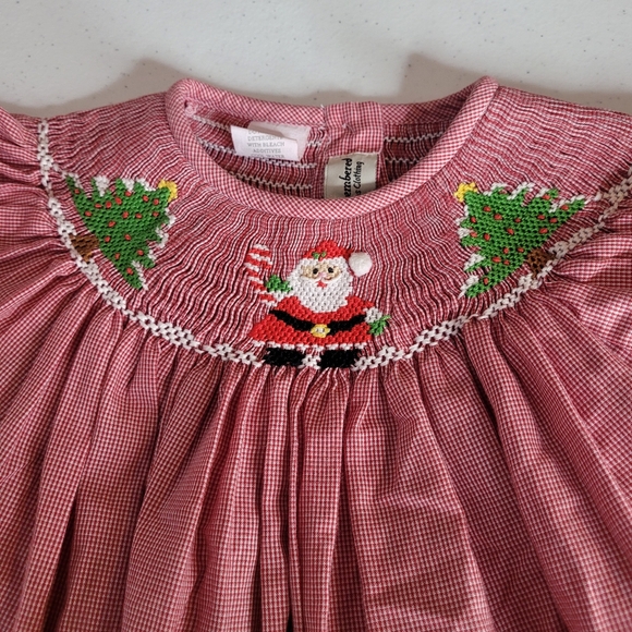 Amanda remembered Girl Sz 4T Christmas dress Smocked Neck Handmade Clothing - Picture 10 of 14